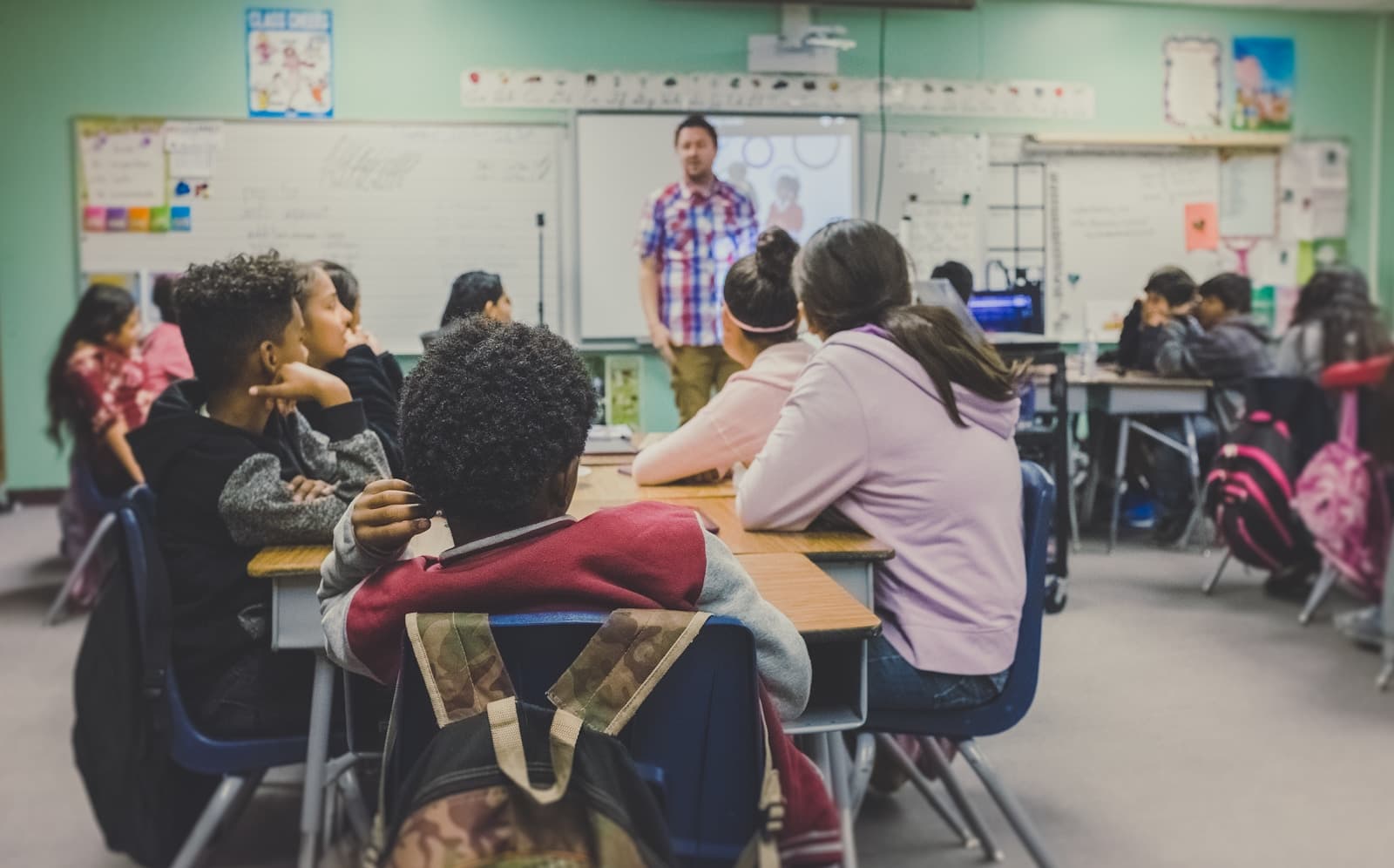 Students learning together in a classroom
